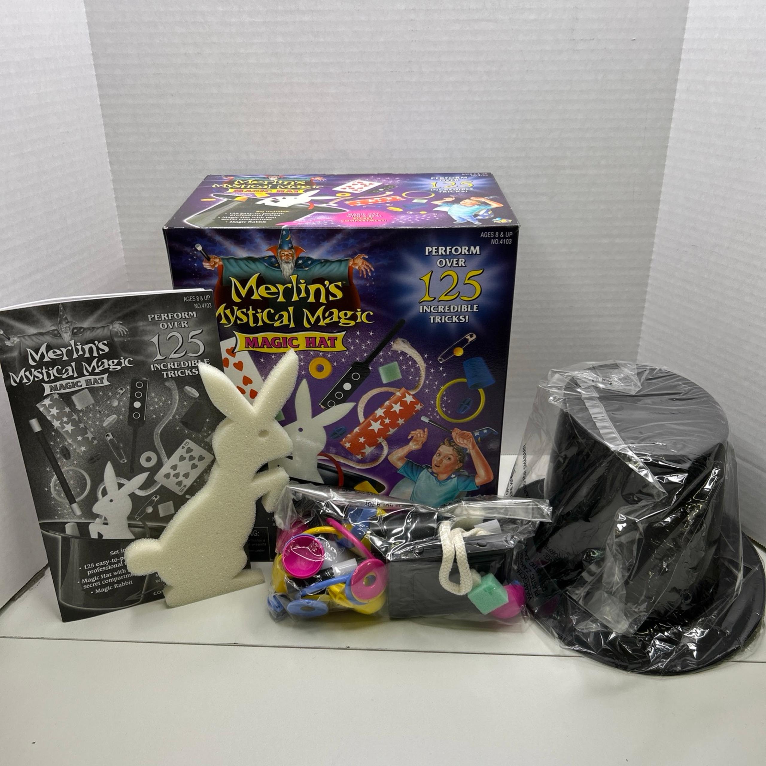 Merlins Mystical Magic MAGIC HAT Box of Tricks With Hat - 125 tricks NOB