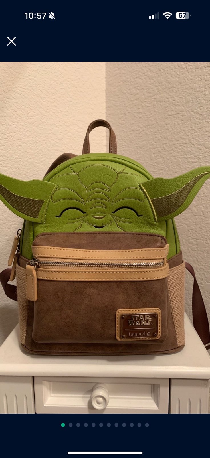 Disney Parks Star Wars Yoda Loungefly Mini Backpack