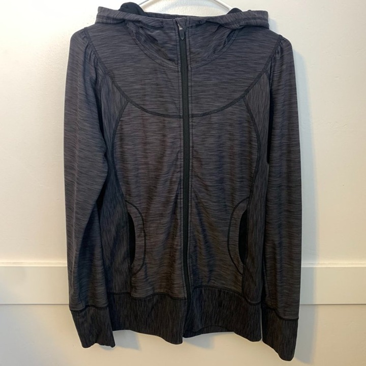 Prana Heathered Dark Gray Full Zip Jacket Size Medium