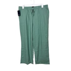 Gap Wide Leg Linen Pull On Granite Green Pants Size XL NWT