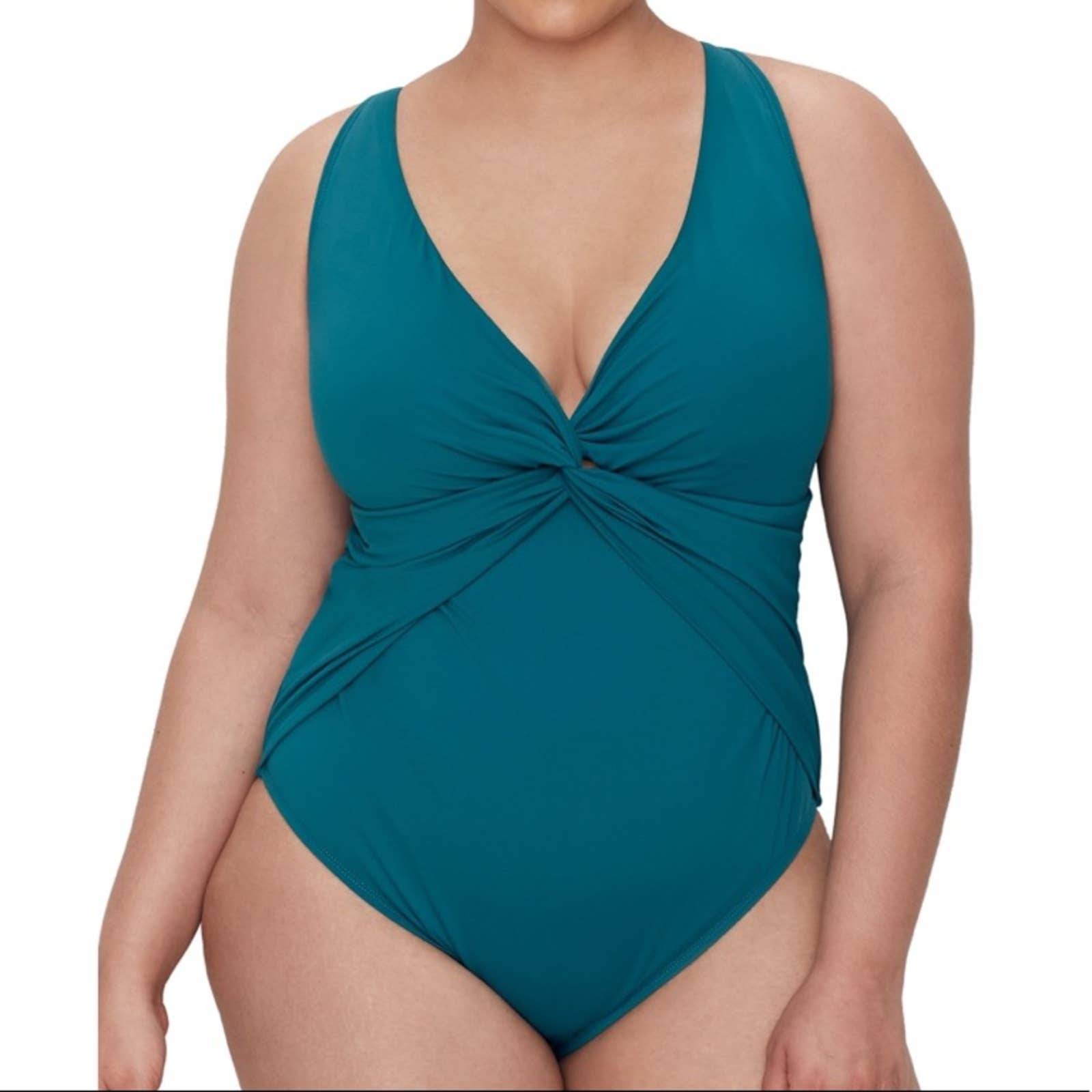 Bleu Rod Beattie Twist & Shout Plunge Swimsuit Size 22W
