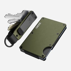 Ridge Daily Driver Kit - Matte Olive Aluminum Wallet with Cash Strap & KeyCase