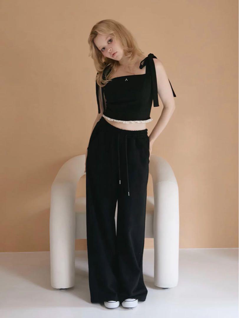 andmary Heart hip sweat pants logo tops