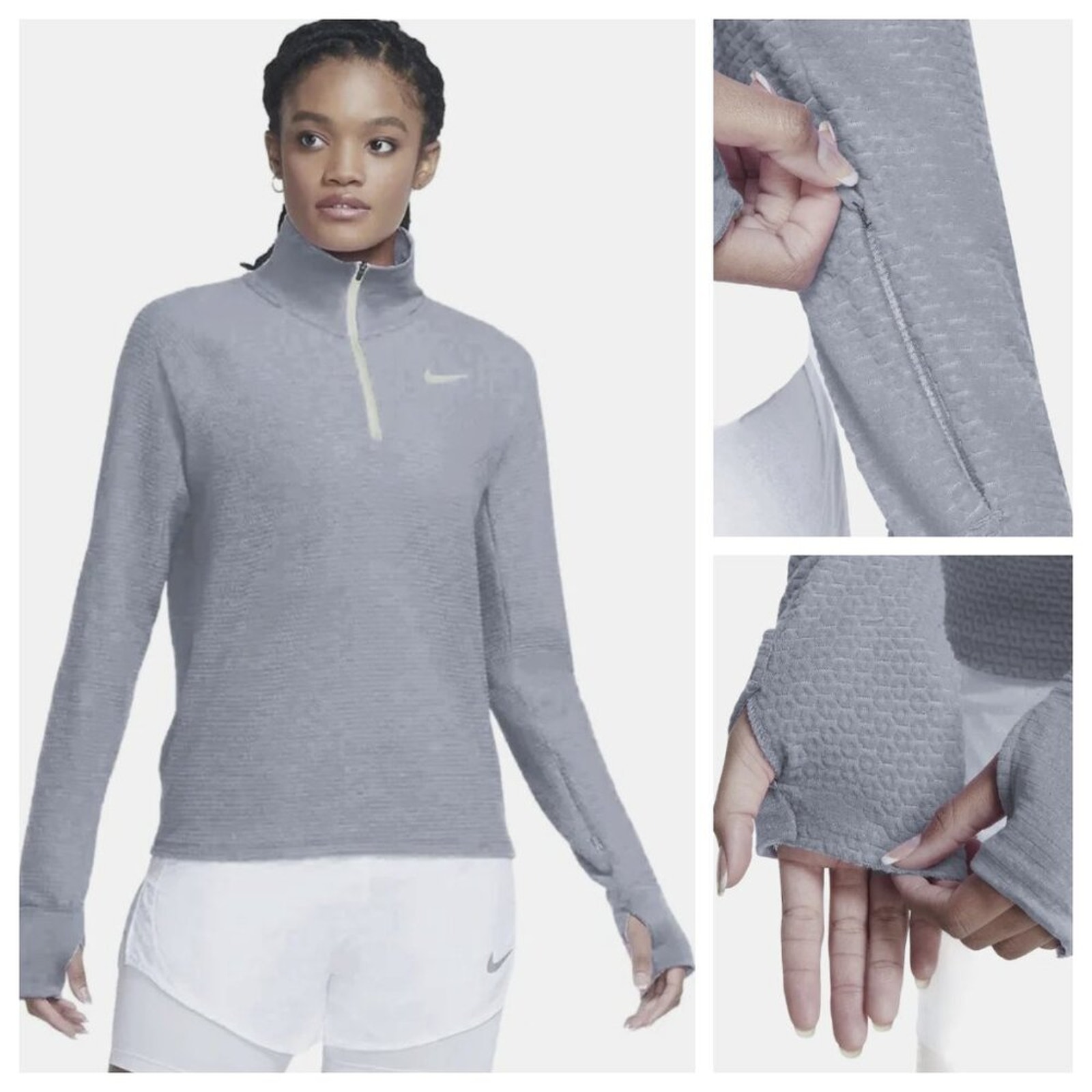 Nike Women's Dri-FIT Fleece Quarter Zip Running Pullover Periwinkle Size XL