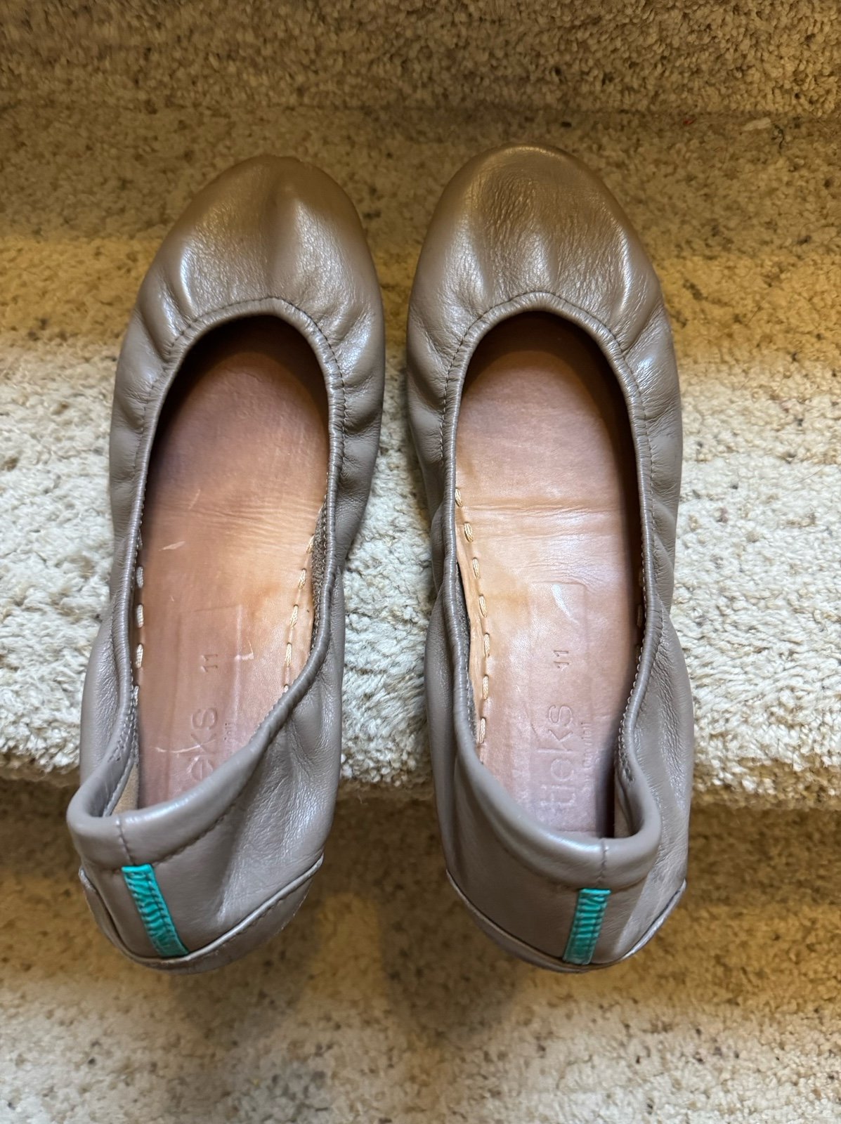 Tieks by Gavrieli Ballet Flats Italian Leather Taupe Size 11