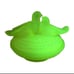 Vintage Westmoreland Satin Vaseline Uranium Glass Love Birds On Nest Dish GLOWS