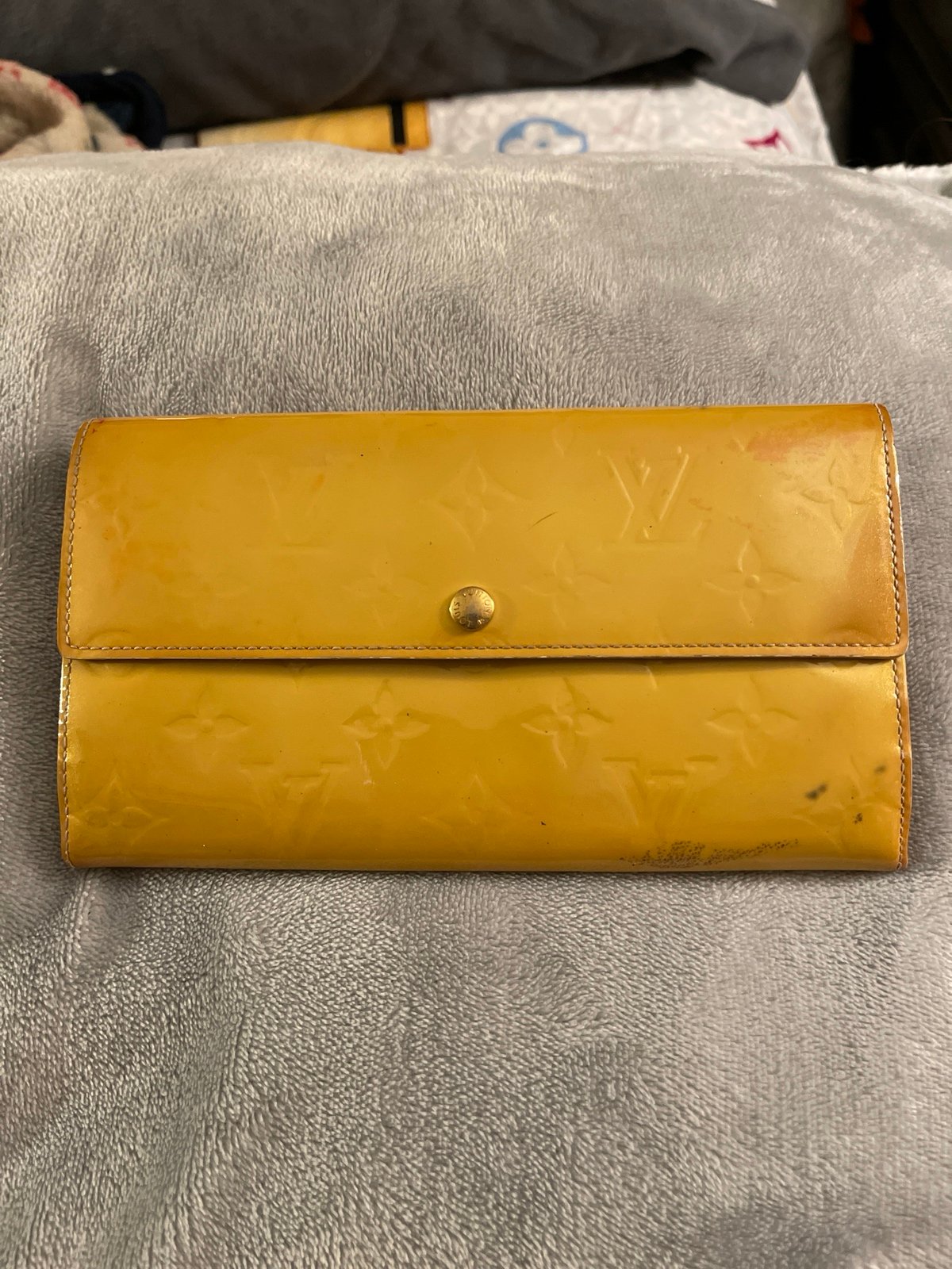 Louis Vuitton yellow vernis long wallet