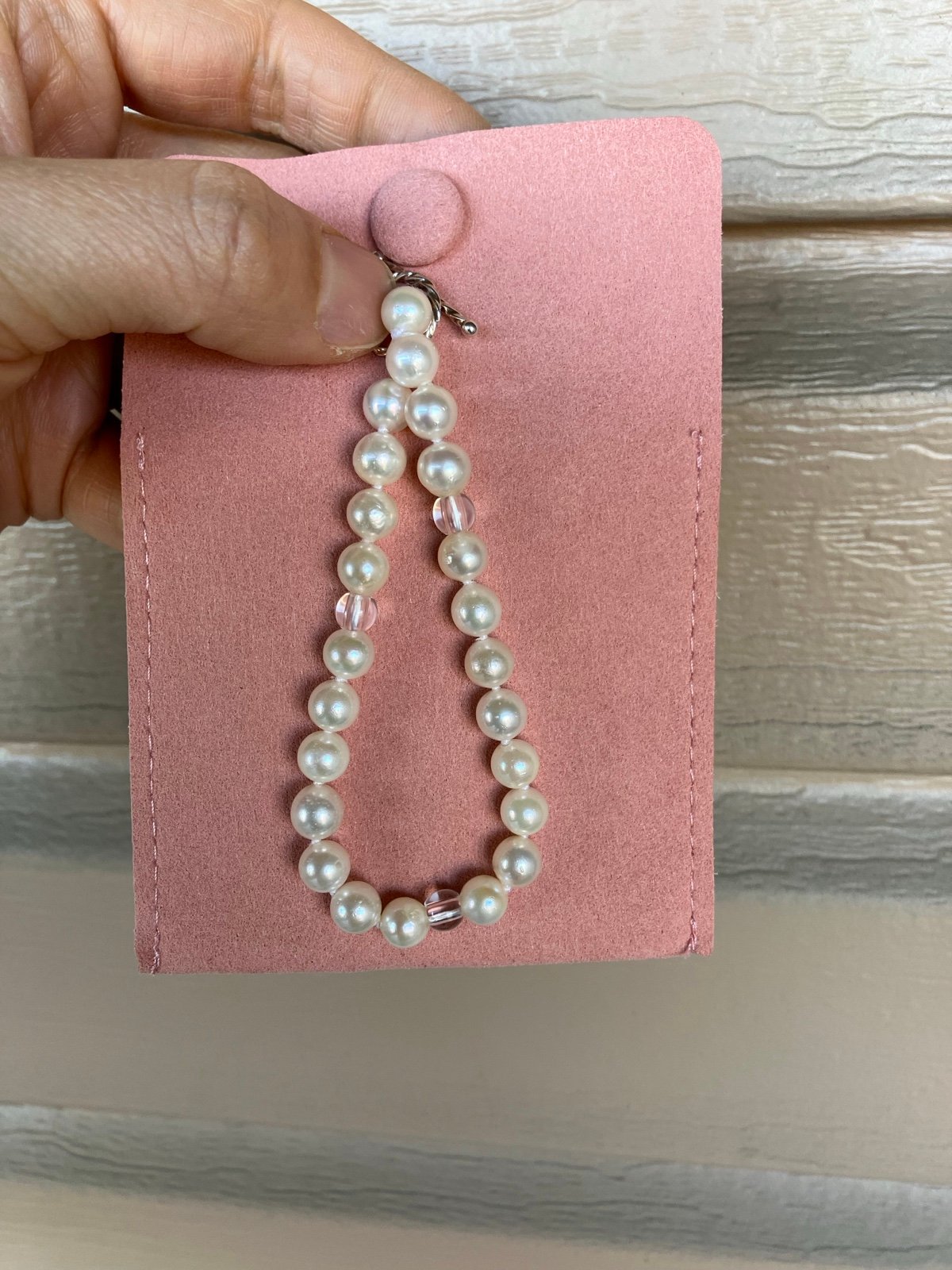 Japanese White Akoya Saltwater Cultured Pearl Bracelet 6.5mm / 7.5”