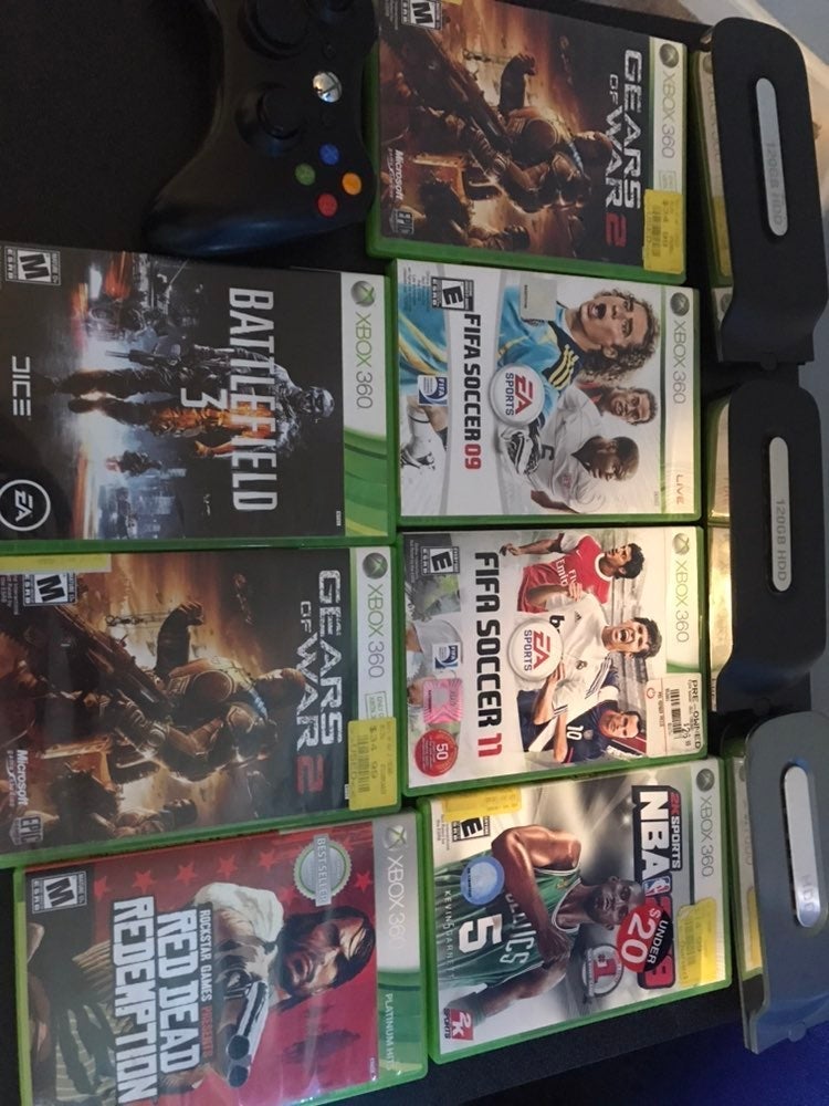 games and xbox 360 hard drives & remote