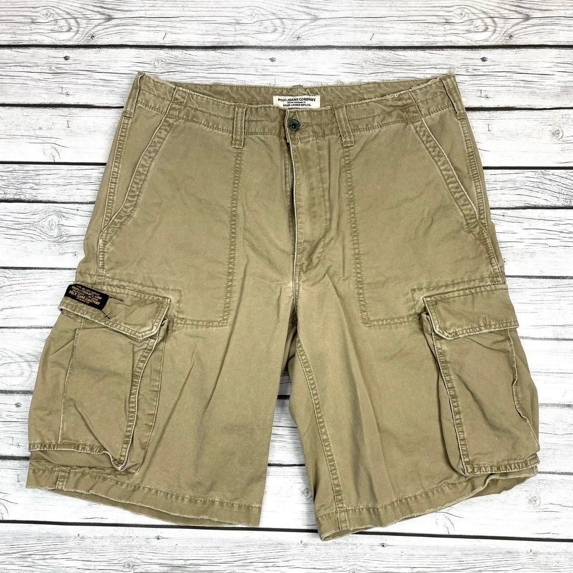 POLO Jeans Co Ralph Lauren Mens Vintage Cargo Shorts Military Surplus