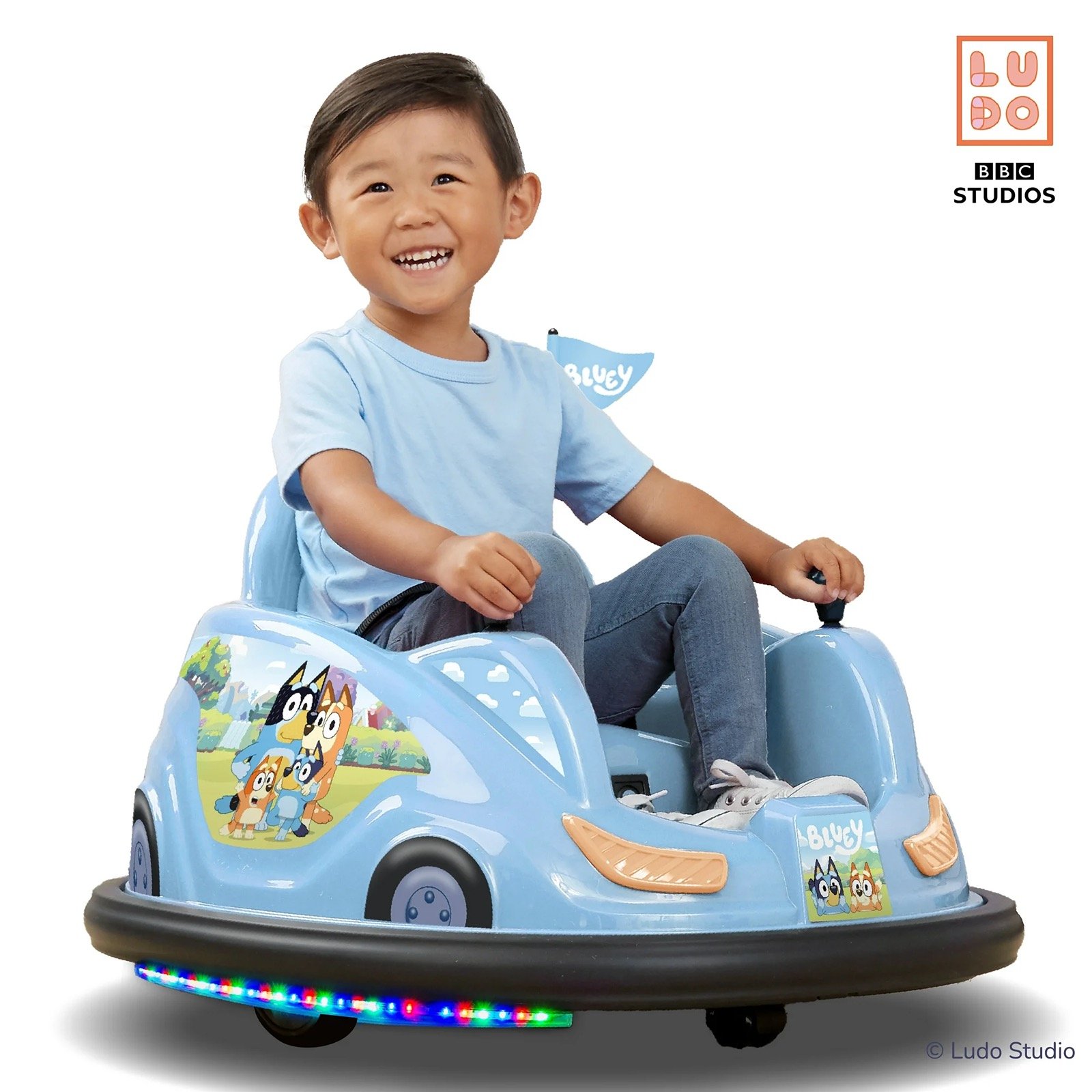 6V Bluey Bumper Car Ride on Toy for Children, by Flybar