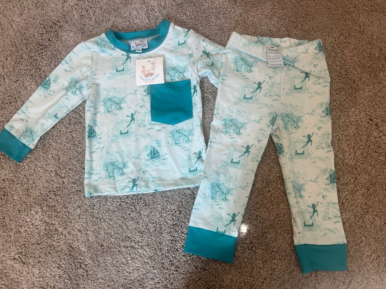 NWT Busy Bees Smocks Peter Pan Pajamas