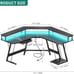 L Shaped Gaming Desk with LED Lights, 56 Computer Desk with Power Outl