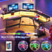 L Shaped Gaming Desk with LED Lights, 56 Computer Desk with Power Outl