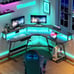 L Shaped Gaming Desk with LED Lights, 56 Computer Desk with Power Outl