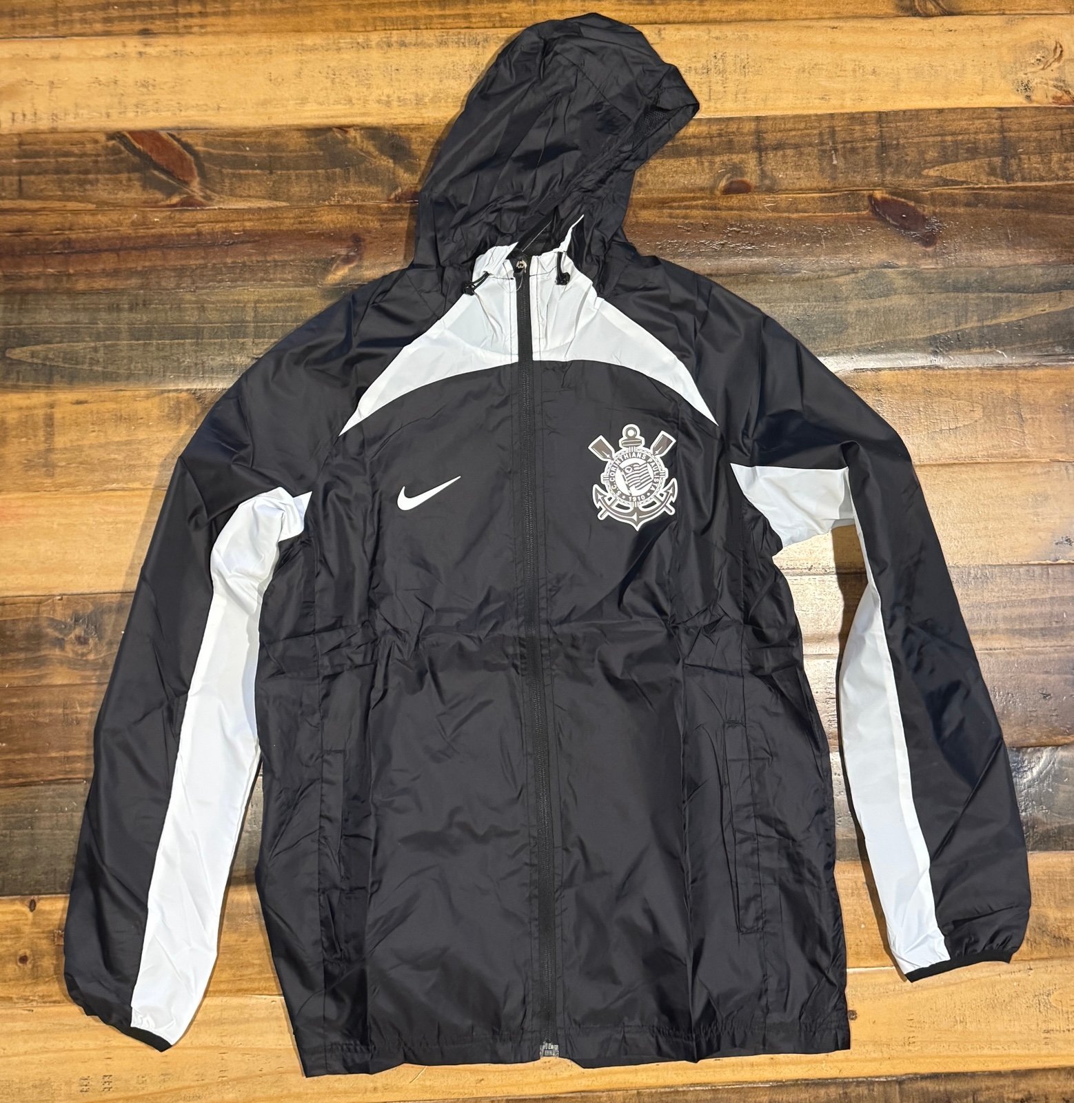 Corinthians Black/White Training Windbreaker Jacket L (Slim Fit)