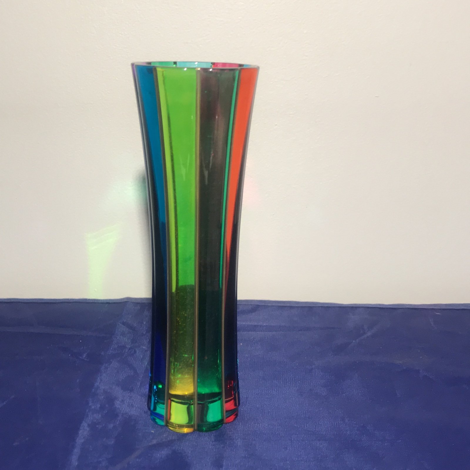 Swatch Venetian Glass Bud Vase Hand Painted in Italy