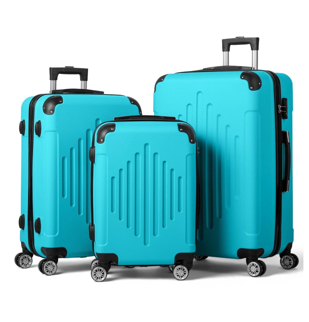 Zimtown 3 Piece Luggage Set, Carry on Suitcase Sets Hardside Lightweight Spinner