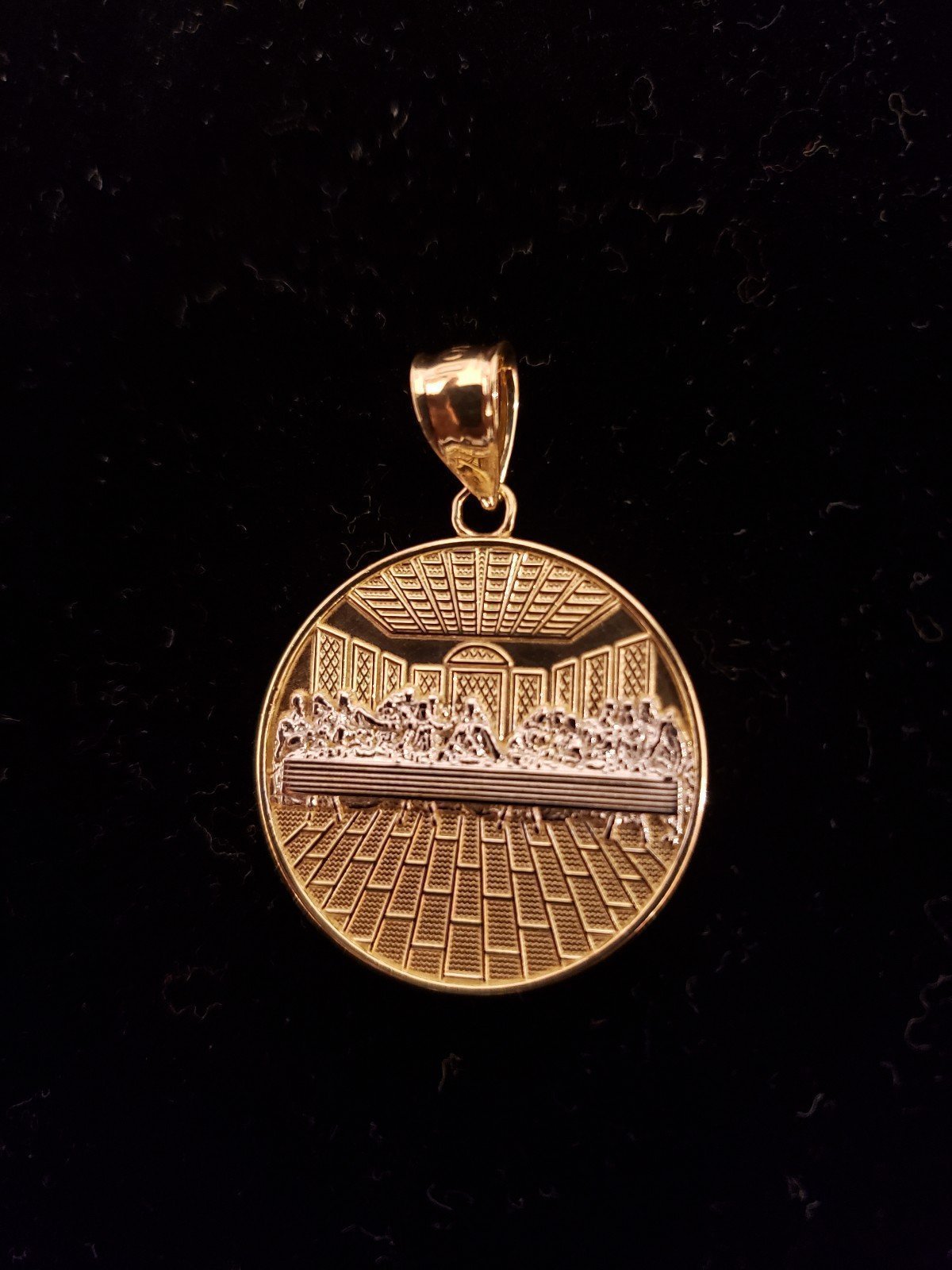 10kt Gold Two Tone Last Supper Pendant