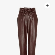 Commado Paperbag Faux Leather Pants