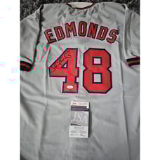 Jim Edmonds Autographed/Signed Jersey JSA Anaheim Angels Los Angeles