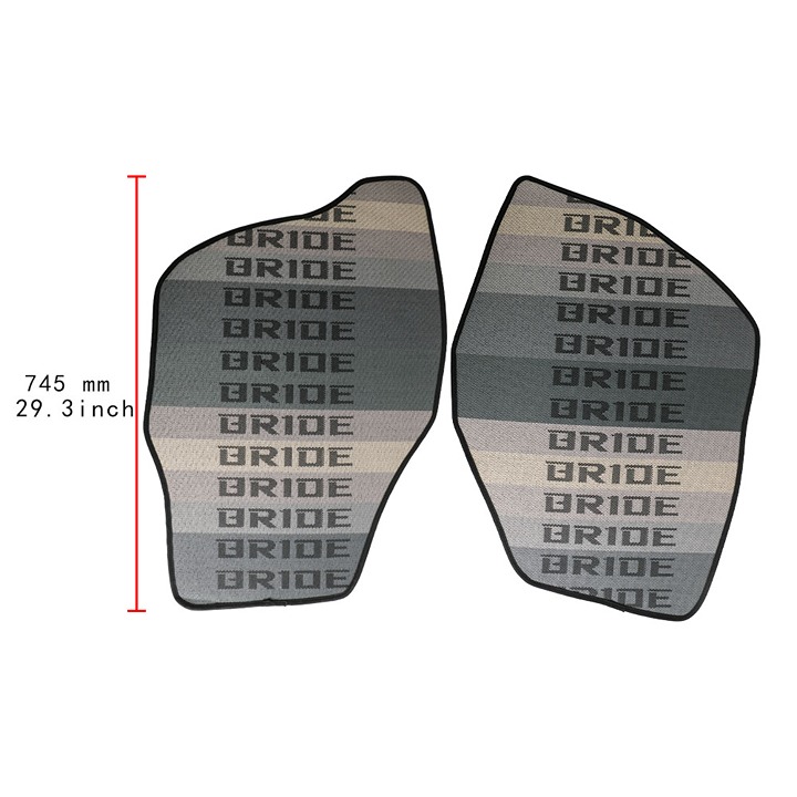 For 2004 - 2008 Honda FIT 2PCS Bride Racing Fabric Floor Mats Interior Carpets