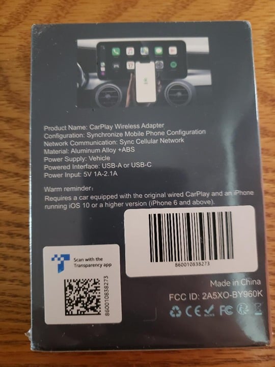 TERUNSOUl Carplay Adapter, Converts Wired to Wireless