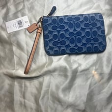 Coach Denim Wristlet