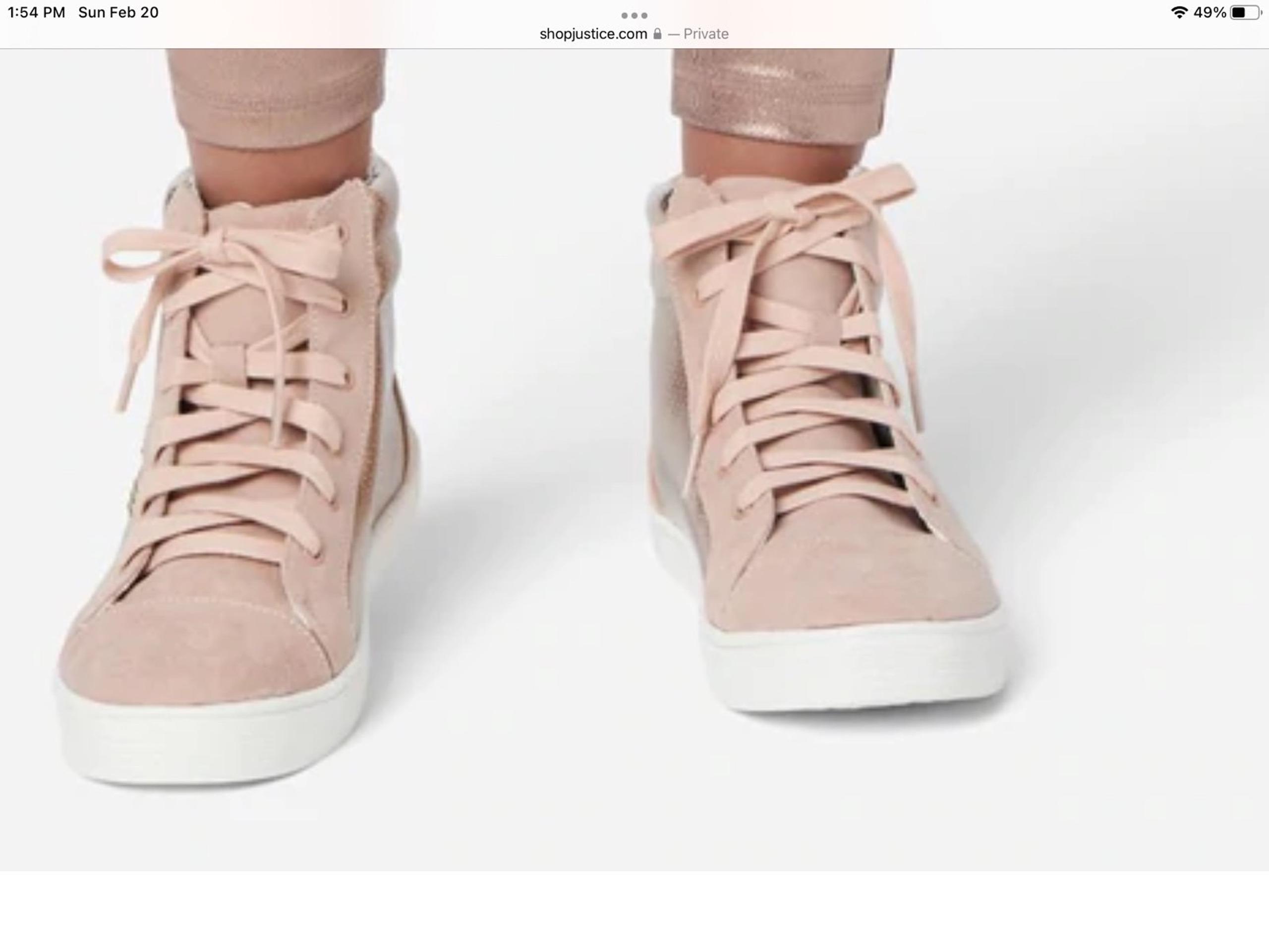 NWT Justice hi top sneakers
