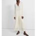 Theory Merino Wool Linen Knit Longline Cardigan Duster Cream Ivory Size XS