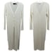 Theory Merino Wool Linen Knit Longline Cardigan Duster Cream Ivory Size XS
