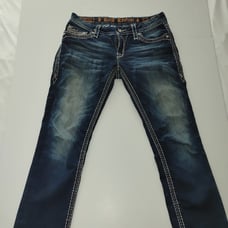 ROCK REVIVAL Avery Woman's Low Rise Embroidered Rhinestones Capri Jeans Size 29