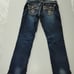 ROCK REVIVAL Avery Woman's Low Rise Embroidered Rhinestones Capri Jeans Size 29