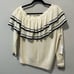 FRAME DENIM (NWT) Ruffle One Shoulder Wool Blend Sweater, Off White, Size M