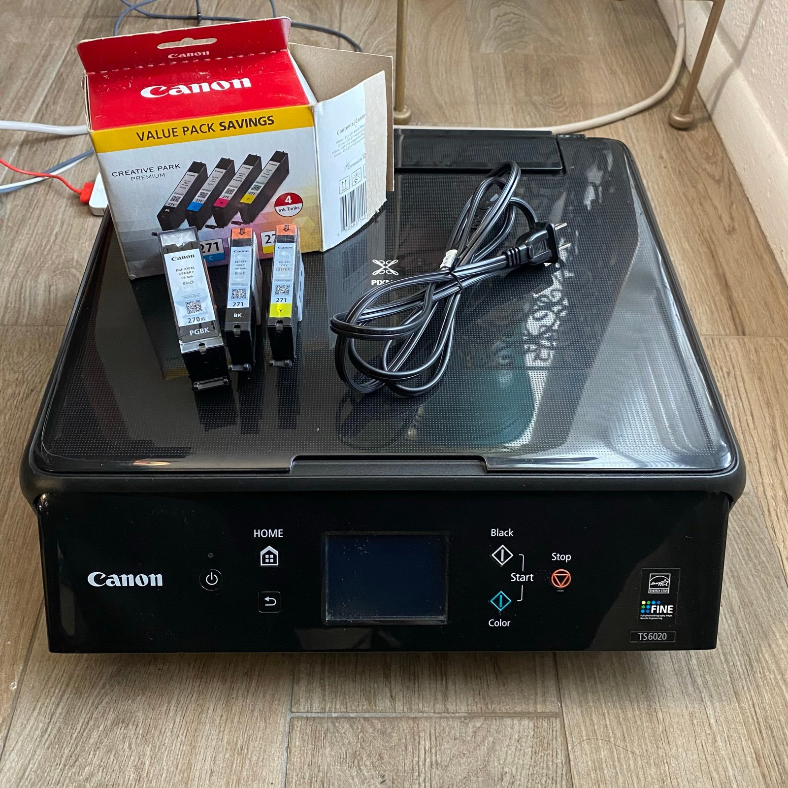 CANON PIXMA TS6020 w/ Extra Ink & Power Cord