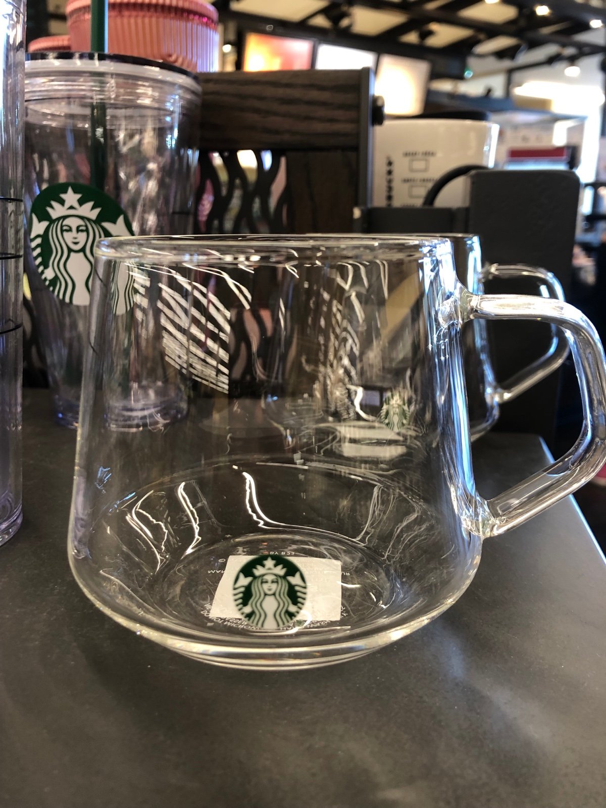 Starbucks clear glass mug