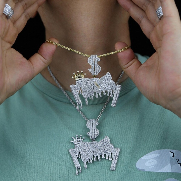 Iced Out Money Dollar Symbol Luxury Necklace