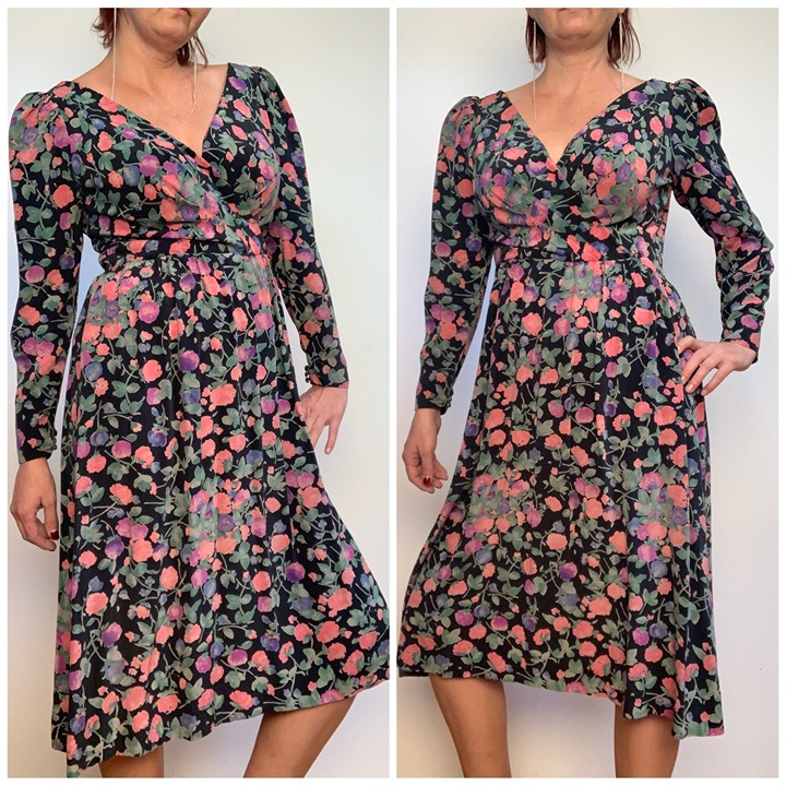 1990s Balenciaga Paris 100% Silk Floral Dress