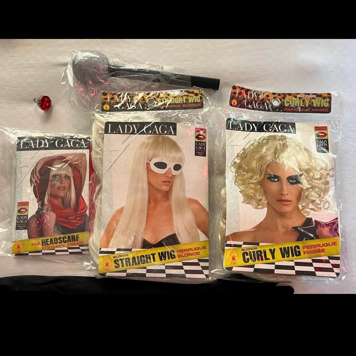 Brand New Lady Gaga Halloween Costume Accessories and Blonde Wigs