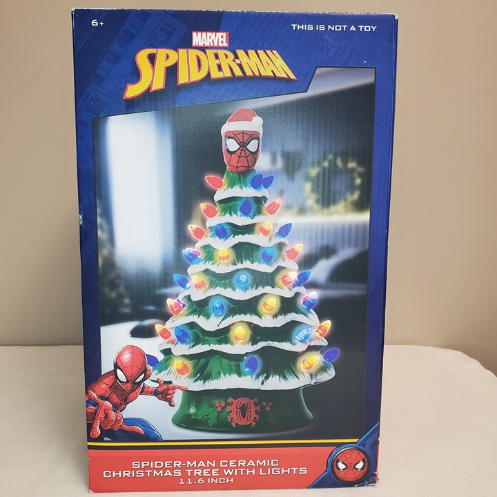 SpiderMan Ceramic Christmas Tree Lights Up 11.6 Holidays Marvel Spider Man New
