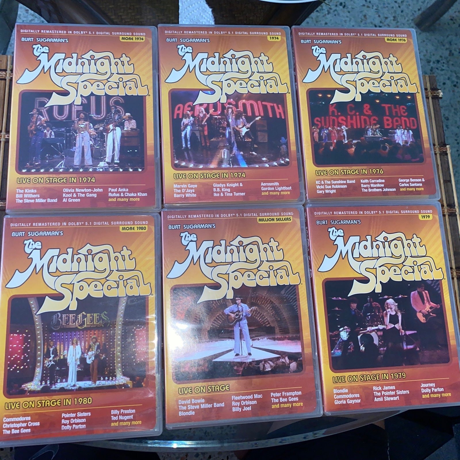Lot of 6 Burt Sugarman's The Midnight Special DVDs 1973-1978 and Million Sellers
