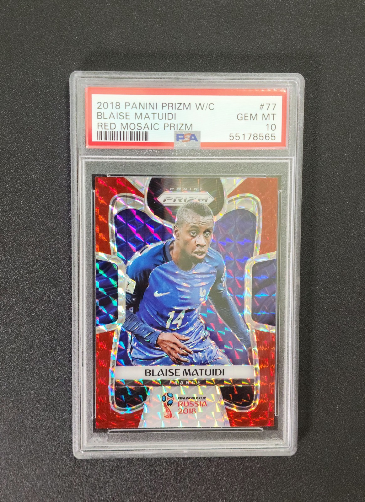 PSA Graded 10 Gem Mint 2018 Panini Prizm World Cup Blaise Matuidi Red Mosaic