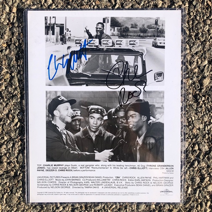 Vtg 1992 Chris Rock & Chris Elliot Autograph SNL Movie “CB4” Press Photo 8x10