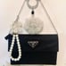 Prada Tessuto Nylon Saffiano leather Trifold snap Wallet