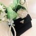 Prada Tessuto Nylon Saffiano leather Trifold snap Wallet