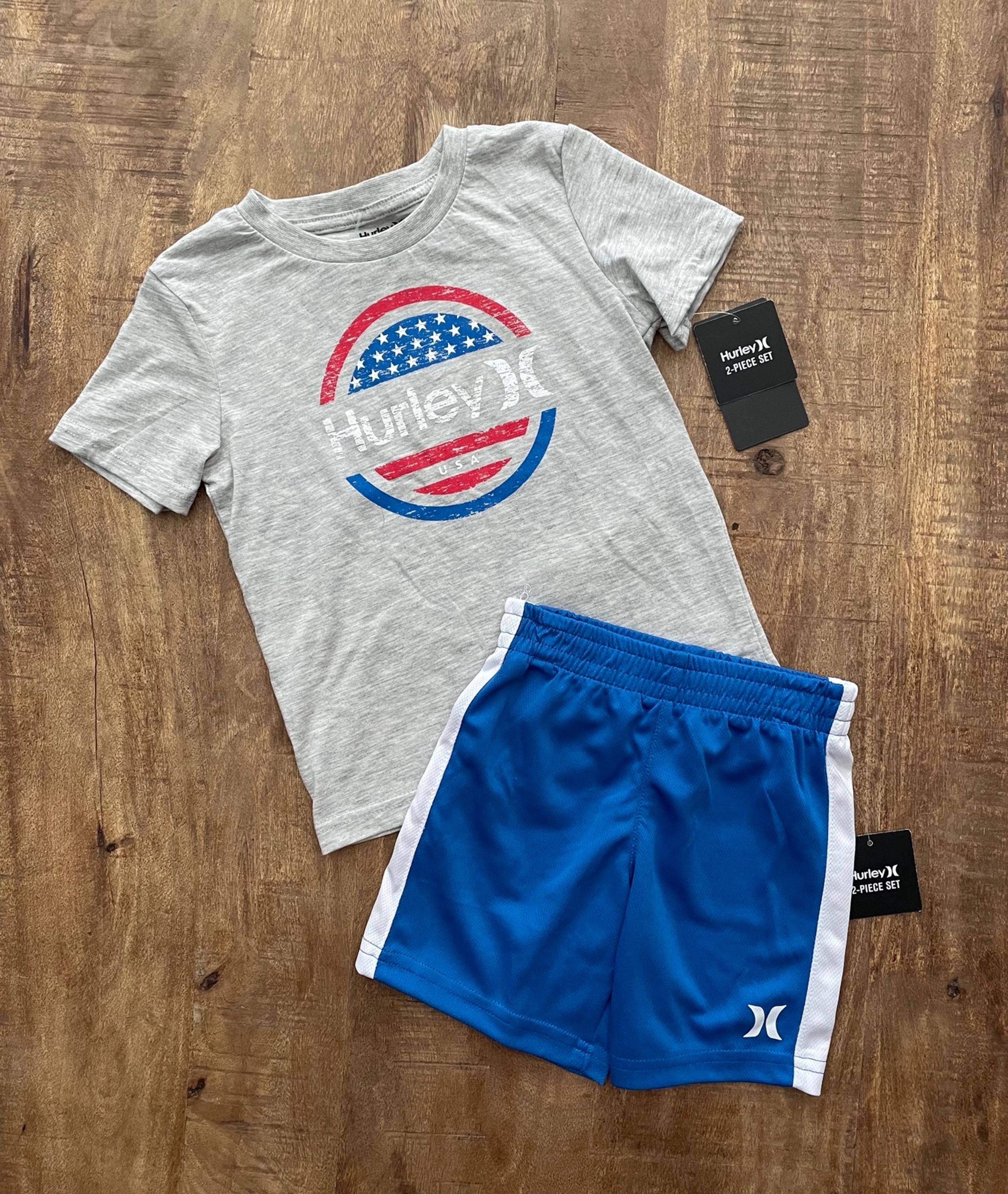 Hurley Boys Athletic Set Shorts and Tee 4T NWT
