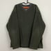 Green vintage 90s vneck fleece sweater