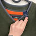 Green vintage 90s vneck fleece sweater