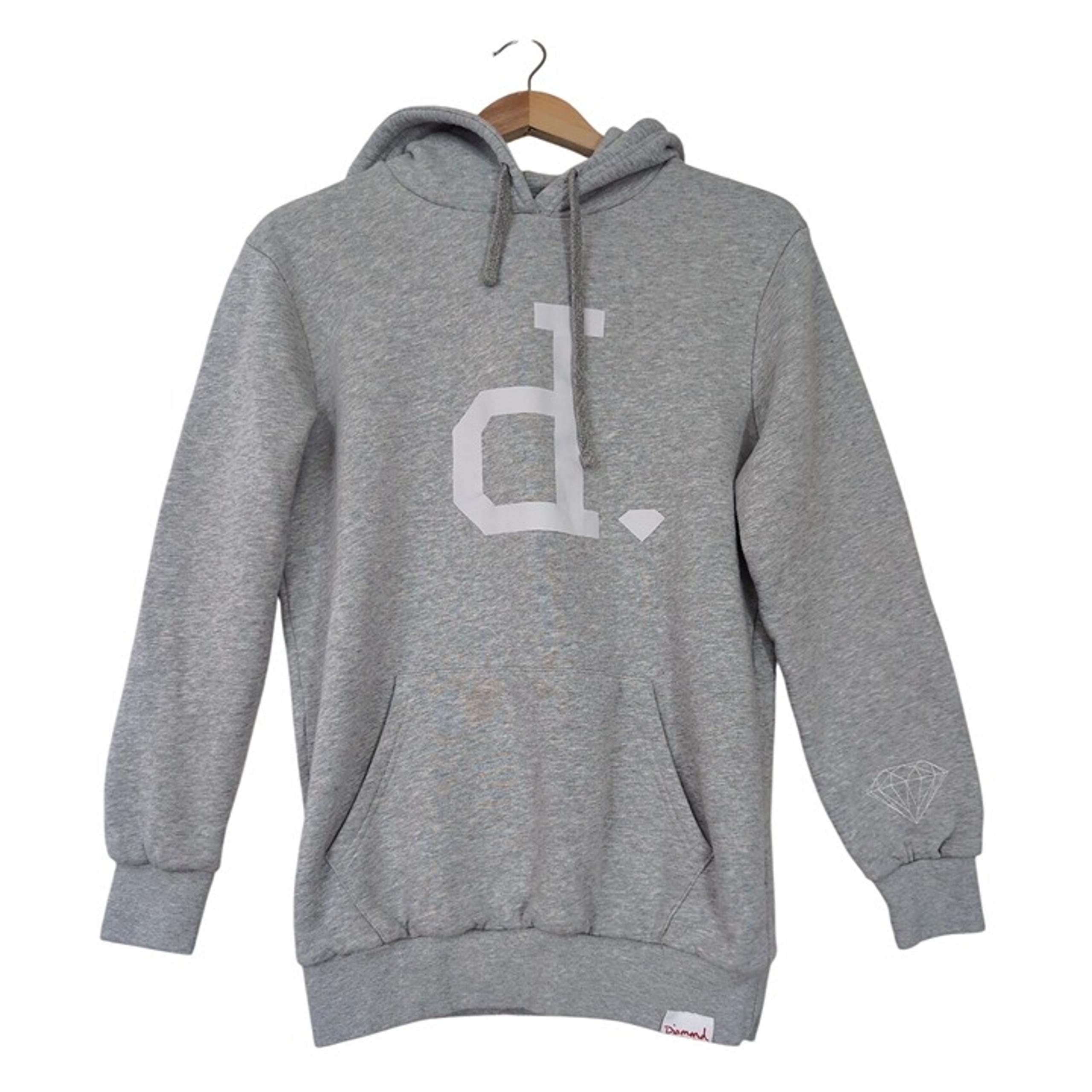 Diamond Supply Co Hoodie Sweatshirt Mens L Gray Pullover Fleece Skate Streetwear
