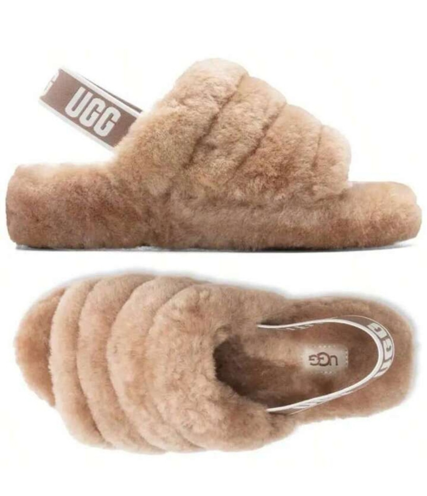 Size 9 Women's UGG Fluff Yeah Slide Quartz Mocassin Slip On Sandal